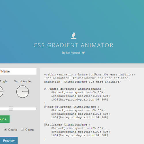 Screenshot of gradient-animator.com
